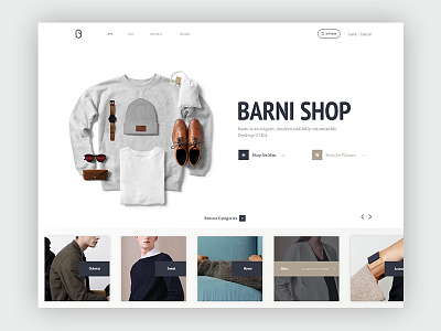 Barni barni e shop kit marketme photoshop sketch ui ux website