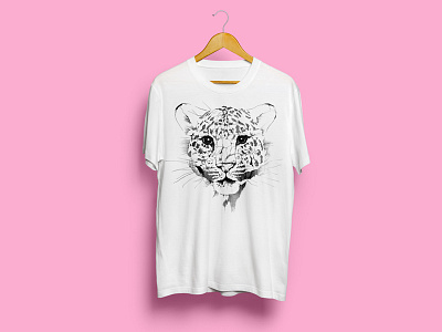 Leopard animal feline illustration leopard rotring tshirt