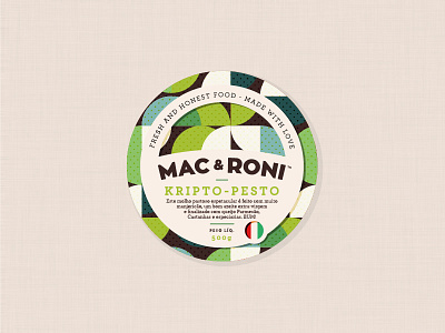 Mac&Roni Kripto-Pesto's Sticker american cheese italian lepca mac packaging pattern pesto smart diseños sticker