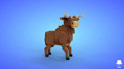 Voxel Farm Animals - Bull - Game Asset 3d 3d model animal animals bull cow fantasy farm game asset godot isometric lowpoly stylized unity 3d unreal engine voxedit voxel art