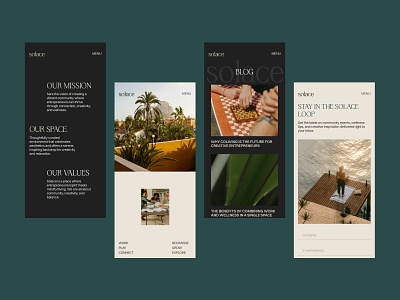 Mobile designs for the conceptual coworking/coliving company art direction design digital design figma graphic design layout typography ui ux uxui visual design web design webdesign website