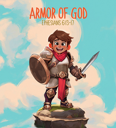 Armor of God! armor bible characterdesign childrensbook funny gamedesign happy sword