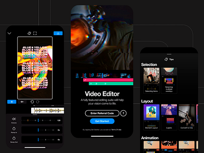 Mobile Video Editing App app color creative tools dark mode design editing mobile mobile app design mobile ui mobile ux modern design ui ui design ui ux user experience user interface ux design video editing video editor visual effects