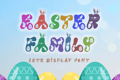 Easter Family beautiful branding cute display easter easter day font font design handwritten logo valentine