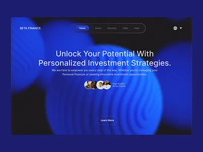 Personalized Investment Platform Design bold aesthetics call to action client testimonials elegant typography financial services fintech ux innovative finance investment platform modern design navigation bar personalized solutions premium feel professional ui responsive interface sleek layout trust building ui design user friendly ux design ux ui