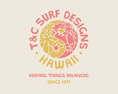 T&C Surf Designs T-Shirt beach branding graphic design haleiwa hawaii illustration logo north shore oahu ocean palm tree pipeline sea sea life surf surfboard surfboard shaping surfing wave yin yang