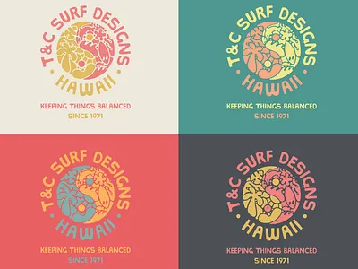 T&C Surf Designs T-Shirt Colorways apparel beach haleiwa hawaii merch north shore oahu ocean palm tree sea sea life shell summer surfboard surfboard shaper surfing t shirt wave yin yang