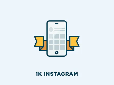 1K Instagram dribbble followers icon illustration instagram minimal outline phone