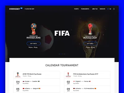 Main page in progress design fifa football interface minimal prototyping sport ui ux web web design website