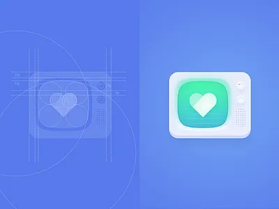 Love TV icon illustrator logo love tv