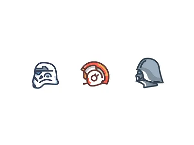 Helmet Series - Star Wars 1 flat helmet icons illustration outline star wars stormtrooper ui vader