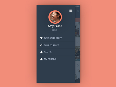 Side Bar Menu - App app berlin design interface ios mobile profile sidebar sketch ui user