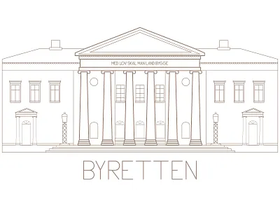 Copenhagen City Court lineart minimalism typography vector