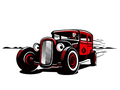 WIP car custom driver garage hotrod illustration logo skull vintage