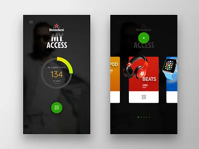 Heineken My Access Indonesia android app clean dark interface ios minimalism minimalist mobile app sketch ui ux