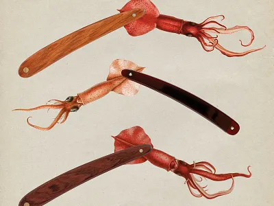 05 Shave blade collage squid strng vintage