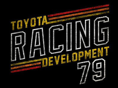 TRD apparel distressed lettering retro toyota