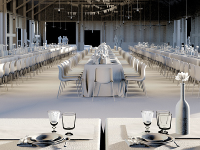 Hipster Wedding - Full 3d WIP White Card 3d architecture cg render vray web