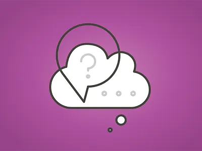 Think Talk Icon icon minimal purple speech bubble talk thought bubble