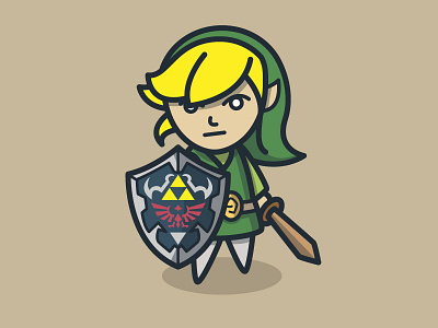 A Link With A Hylian Shield adobe blue ion hylian shield illustration illustrator link shield video games zelda