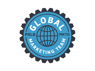 Patch gear global globe logo marketing patch vector