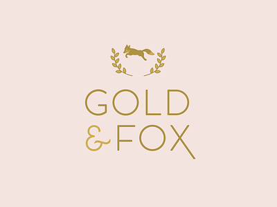 Gold & Fox logo fox laurel logo wreath