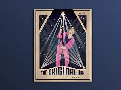 Adam Lambert 'The Original High' Vintage Tour Poster adam lambert concert music pop art poster vintage