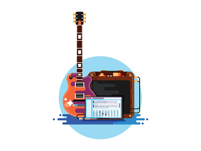 Guitar Set amp computer guitar laptop tabs