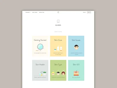 Curology Guides curology dermatology guide health icons illustration lifestyle skin ui website