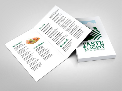 Taste Tuscany (Menu) food fork green italian menu restaurant stripes tuscany