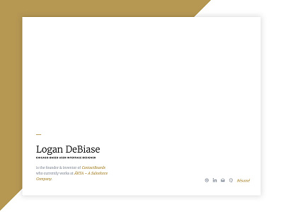 Personal Porfolio Site business card gold landing online responsive resume simple typography web fonts