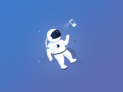 Space Selfie app astronaut illustration ios iphone mobile selfie space ui ux