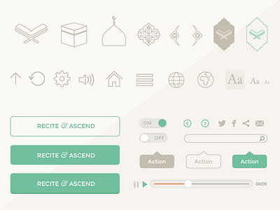 UI Kit for Quran App app flat ui icons islam muslim app quran ui ui kit web app