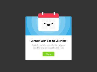 Google Calendar Authorize calendar google illustration modal popup sketch ui