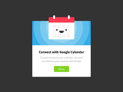 Google Calendar Authorize calendar google illustration modal popup sketch ui