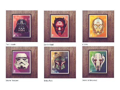 Feeding my inner nerd: Low Poly Pixel Portraits boba fett c 3p0 darth maul darth vader general grievous lowpoly pixel art storm trooper