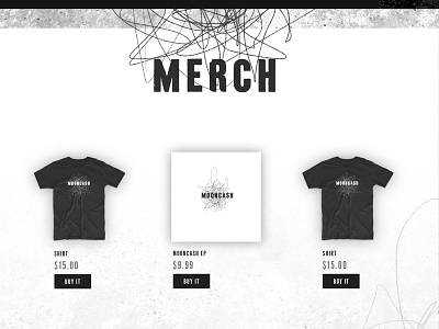 Mooncash Merch music ux web web design