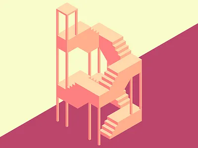 Small Installation 04 grid illustration installation isometric minimal simplified