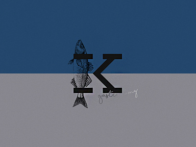 Fish of logo K fish food gastronomy