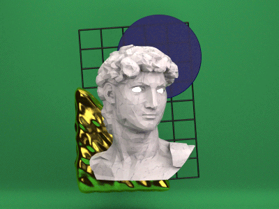 Post Renaissance animation bust c4d cinema 4d cinema4d gold motion design motion graphic vray