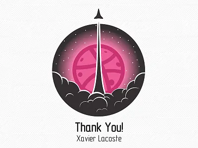 Thanks for the invite! black invite moon shuttle smoke space stars thank