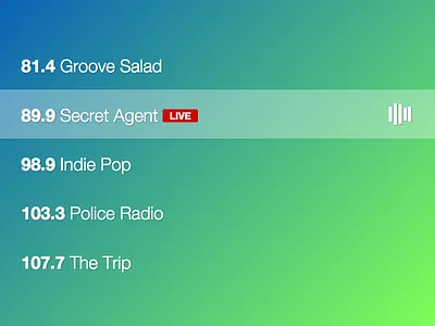 Howler Radio Demo audio audio player gradient howler live minimal music player radio song