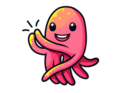 Octopus illustration octopus pink sticker