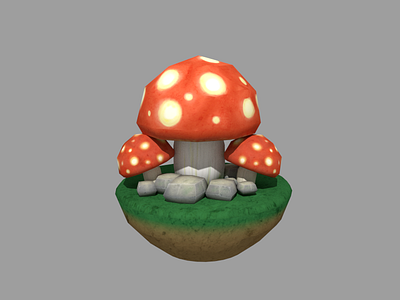 Mushrooms Lowpoly Handpainted 3dmodelling b3d blender3d handpainted low poly lowpoly mushrooms textures