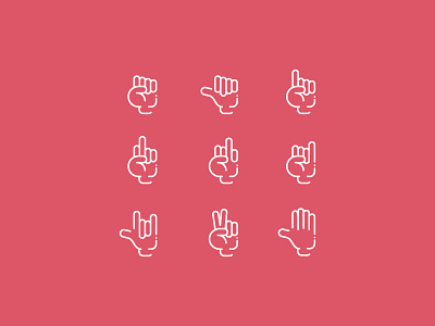 Handicons hand icons vector