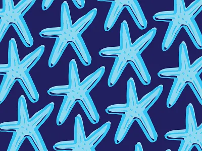 Starry beachy blue pattern starfish
