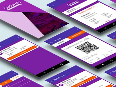 Gateway Airport Mobile App airport app boarding ticket passport travel ui design ux design