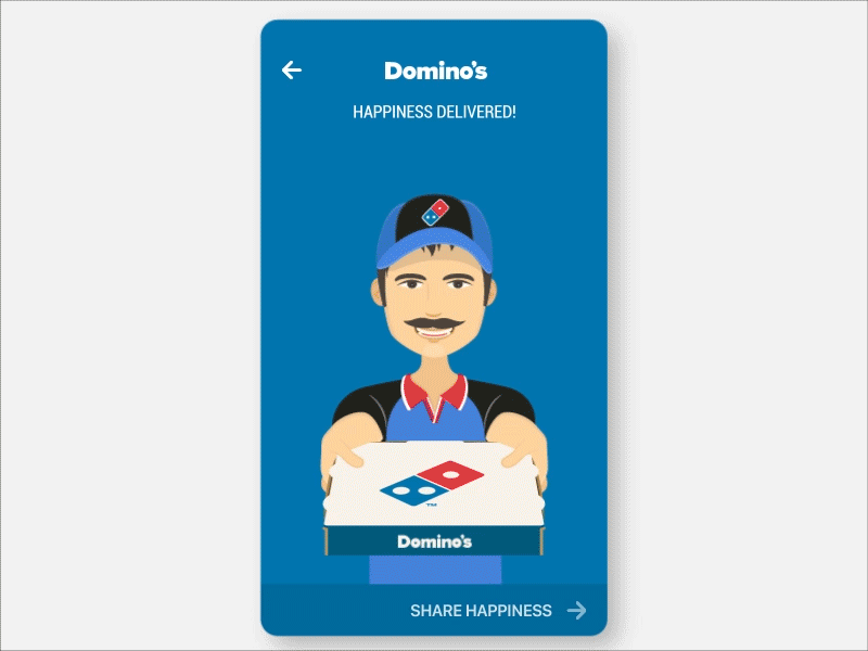 Pizza - Happiness Delivered (Invite) access app delivery boy dominos draft dribbble invite invite pizza pizza hut ui