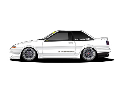 Mickeys Toyota AE86 ae86 car illustration livery racecar