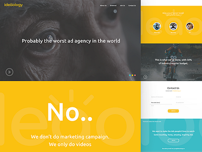 ideaology agency landing page promo ui ux video viral web